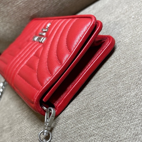 Prada Red Leather Diagram Wallet on Chain - Picture 5 of 9